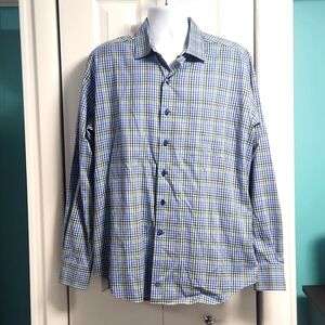 Men's David Donahue LS Buttondown Gingham Shirt XL